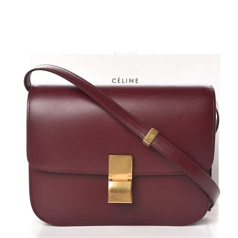 celine box red or burgundy|CELINE Smooth Calfskin Medium Classic Box Flap Bag .